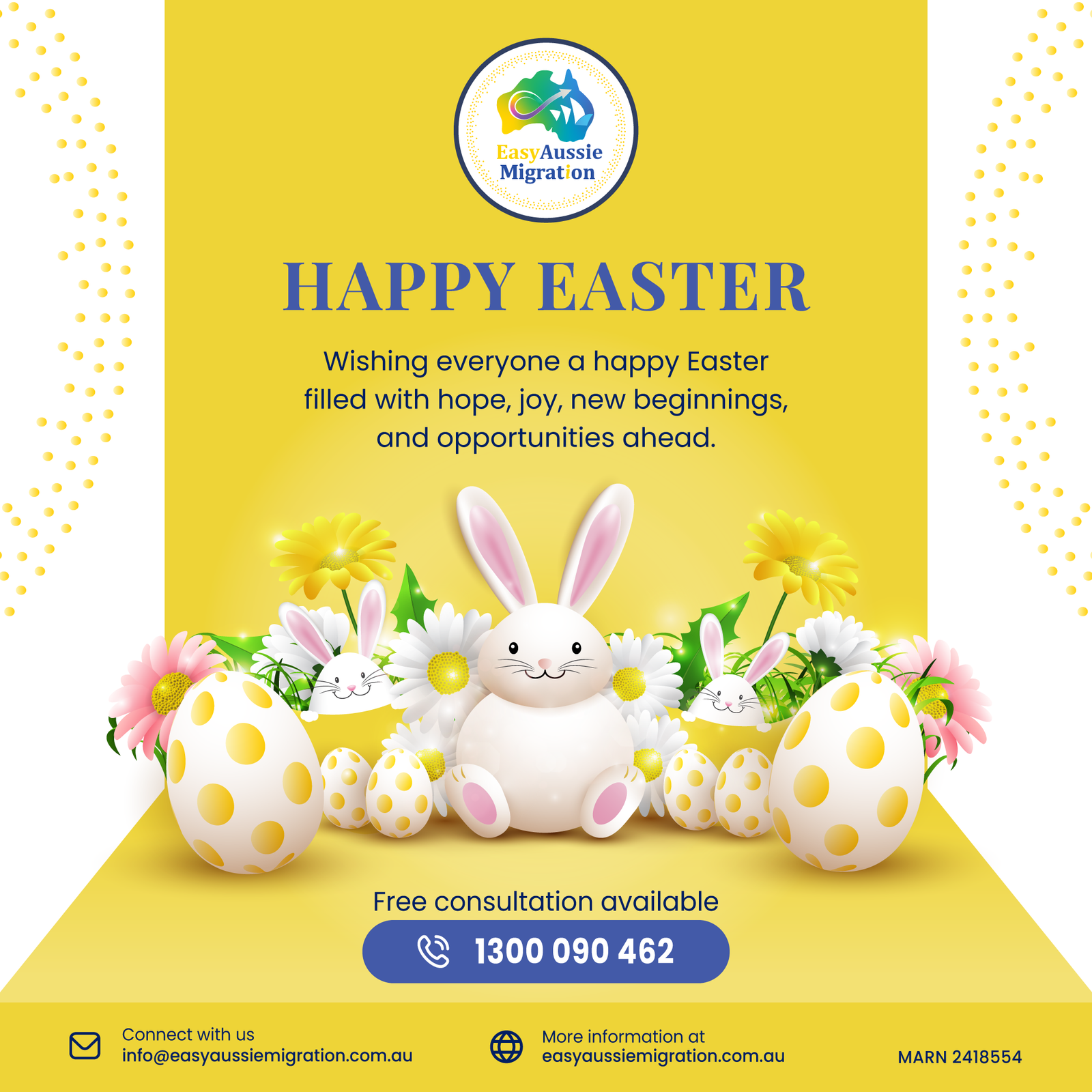 Easy Aussie Migration — Happy Easter seasonal greeting